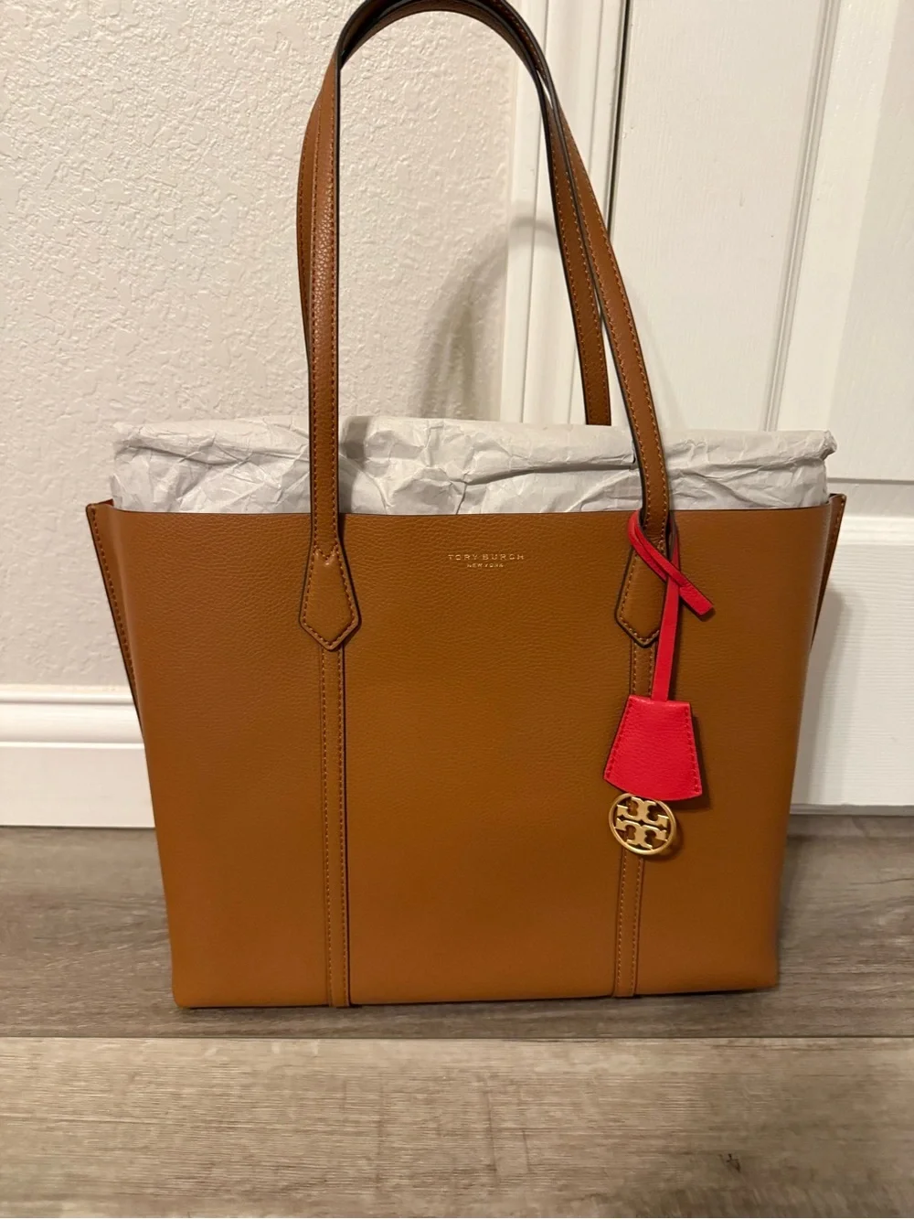 Tory Burch Perry Tripe Compartment 👜 Tote - Picture 2 of 8